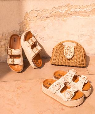 Mules double bride en textile avec semelle plateforme femme - 5 Miles vue6 - 5 MILES - GEMO