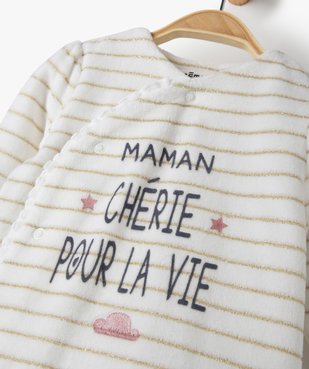 Pyjama bébé en velours à rayures brillantes vue2 - GEMO(BB COUCHE) - GEMO