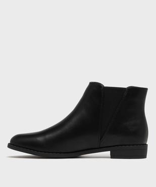 Bottines femme unies à talon plat style Chelsea   vue10 - VALENTINA BALDA - GEMO