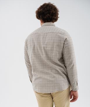 Chemise à carreaux en flanelle de coton homme vue8 - GEMO 4G HOMME - GEMO