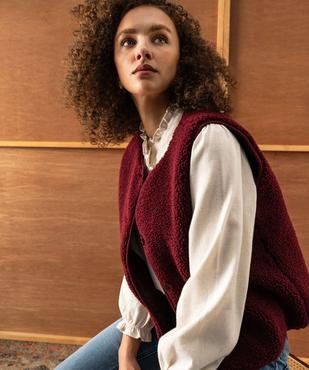 Veste sans manches en sherpa femme vue1 - GEMO 4G FEMME - GEMO