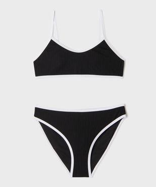 Maillot de bain 2 pièces en maille côtelée fille vue1 - GEMO (JUNIOR) - GEMO