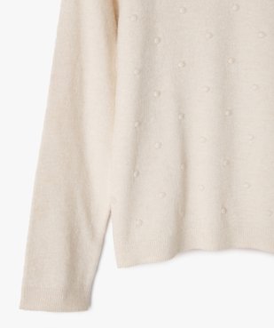 Pull fille à nopes uni vue2 - GEMO (ENFANT) - GEMO