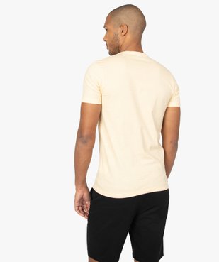Tee-shirt homme à manches courtes et col V coupe slim vue3 - GEMO (HOMME) - GEMO
