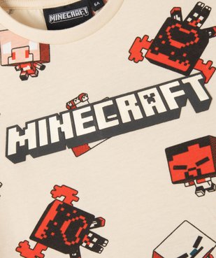 Tee-shirt manches courtes imprimé garçon - Minecraft vue4 - MINECRAFT - GEMO