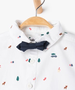 Chemise bébé garçon à motifs de Noël avec noeud papillon amovible vue2 - GEMO(BEBE DEBT) - GEMO
