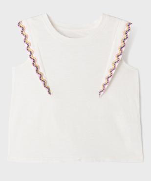 Débardeur en jersey de coton flammé à détail brodé fille vue1 - GEMO 4G FILLE - GEMO
