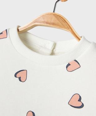 Sweat molletonné avec motifs bébé fille vue2 - GEMO 4G BEBE - GEMO