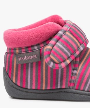 Chaussons bébé fille bottillons à scratch - Isotoner vue6 - ISOTONER - GEMO