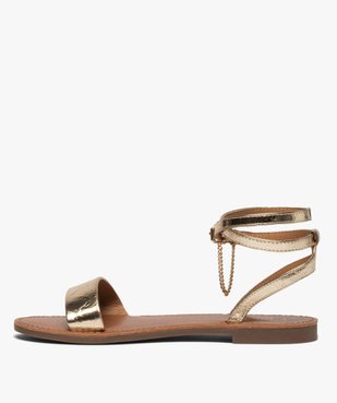 Sandales femme vernies à talon plat et bride cheville Only vue3 - ONLY - GEMO