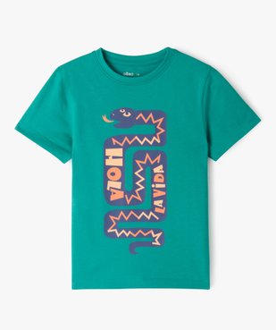 Tee-shirt manches courtes en coton imprimé garçon vue1 - GEMO 4G GARCON - GEMO