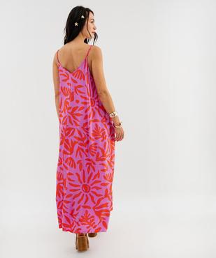 Robe longue et fluide à fines bretelles imprimée femme vue3 - GEMO 4G FEMME - GEMO