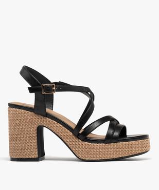 Sandales à talon plateforme et semelle tressée femme  vue2 - FOLLOW ME - GEMO