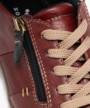 Derbies femme confort dessus uni à zip et à lacets - Softrelax vue6 - SOFTRELAX - GEMO