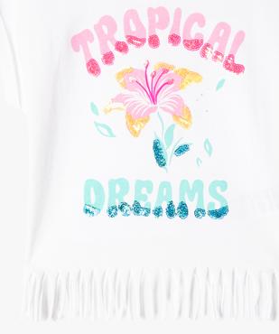 Tee-shirt à manches courtes avec motif sequins et franges fille vue2 - GEMO 4G FILLE - GEMO