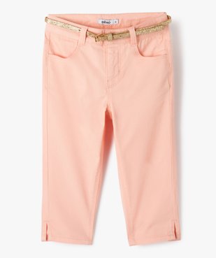 Pantacourt fille en toile avec ceinture pailletée vue1 - GEMO (ENFANT) - GEMO