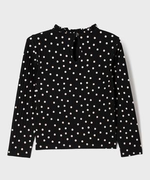 Tee-shirt manches longues imprimé avec col froncé fille vue3 - GEMO 4G FILLE - GEMO