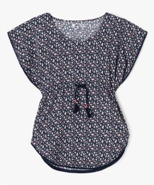 Robe de plage fleurie fille vue1 - GEMO 4G FILLE - GEMO