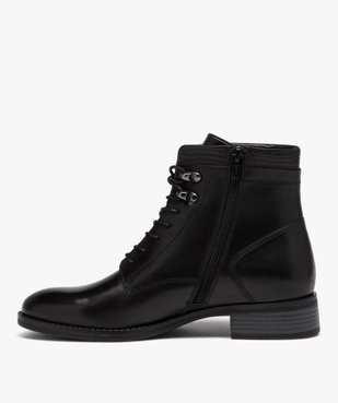 Boots en cuir lacées avec col fantaisie femme - Pierre Cardin vue3 - PIERRE CARDIN D - GEMO