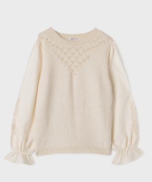 Pull avec manches en coton brodées femme grande taille vue1 - GEMO (G TAILLE) - GEMO