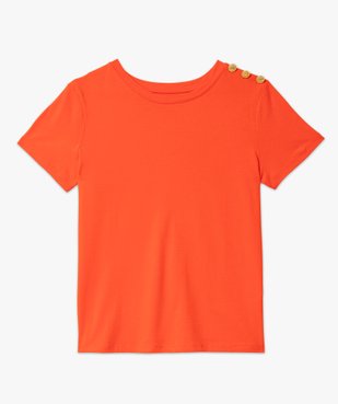 Tee-shirt manches courtes à boutons décoratifs femme vue4 - GEMO(FEMME PAP) - GEMO