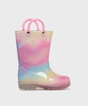 Bottes de pluie bébé fille à paillettes avec anses vue8 - LITTLE LOVE - GEMO