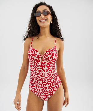 Maillot de bain une pièce imprimé avec armatures femme vue3 - GEMO (PLAGE) - GEMO