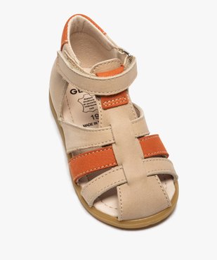 Sandales premiers pas bébé garçon en cuir à bout fermé vue5 - GEMO(BEBE DEBT) - GEMO