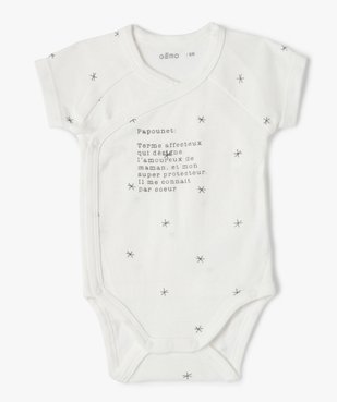 Body bébé manches courtes fermeture croisée (lot de 3) vue3 - GEMO 4G BEBE - GEMO