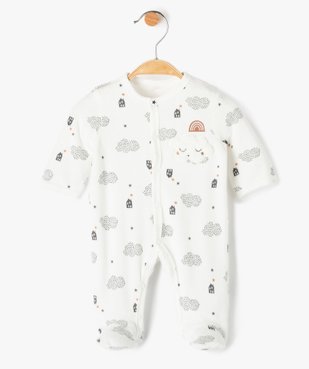Pyjama bébé naissance en velours imprimé - Petit Béguin vue1 - PETIT BEGUIN - GEMO