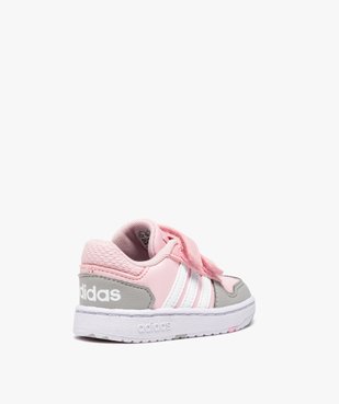 Baskets bébé fille multicolores à scratch – Adidas Hoops vue4 - ADIDAS - GEMO