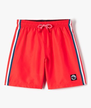 Short de bain garçon avec bandes contrastantes sur les côtés vue1 - GEMO (JUNIOR) - GEMO