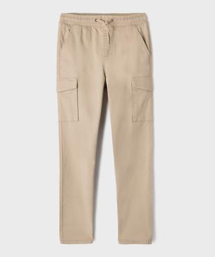 Pantalon cargo Regular en coton stretch à taille élastiquée garçon vue1 - GEMO (JUNIOR) - GEMO