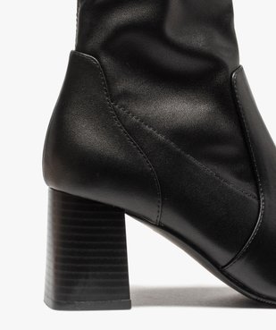 Boots femme unies à talon carré et col ajusté vue6 - GEMO(URBAIN) - GEMO