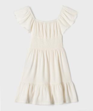 Robe à manches courtes avec col Bardot fille vue3 - GEMO (JUNIOR) - GEMO