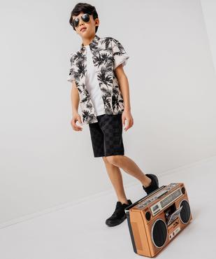 Bermuda en toile denim à motif damier garçon vue5 - GEMO 4G GARCON - GEMO