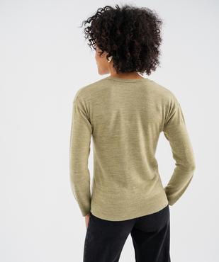Pull col V en maille fine femme vue3 - GEMO(FEMME PAP) - GEMO