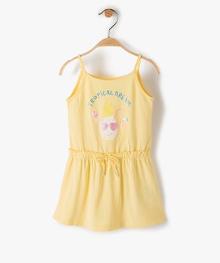 Robe bébé fille à bretelles effet 2-en-1 vue1 - GEMO(BEBE DEBT) - GEMO