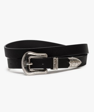 Ceinture femme avec boucle en métal gravé esprit western vue1 - GEMO (ACCESS) - GEMO