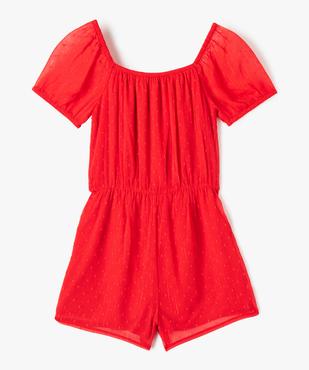 Combishort fille en voile avec fines rayures pailletées vue3 - GEMO (JUNIOR) - GEMO