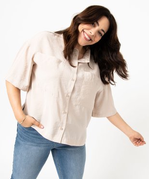Chemise à manches courtes avec poches poitrine femme grande taille vue1 - GEMO 4G GT - GEMO