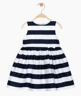 Robe bébé fille à larges rayures et liseré pailleté vue1 - GEMO(BEBE DEBT) - GEMO