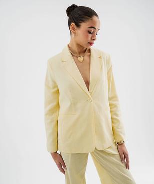Blazer en viscose et lin femme vue1 - GEMO(FEMME PAP) - GEMO