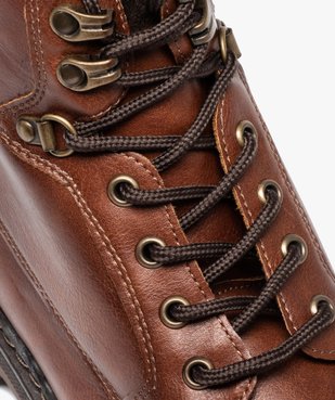 Boots homme unies à semelle crantée fermeture lacets et zip vue6 - GEMO (CASUAL) - GEMO
