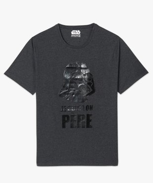 Tee-shirt homme chiné imprimé Dark Vador - Star Wars vue4 - STAR WARS - GEMO