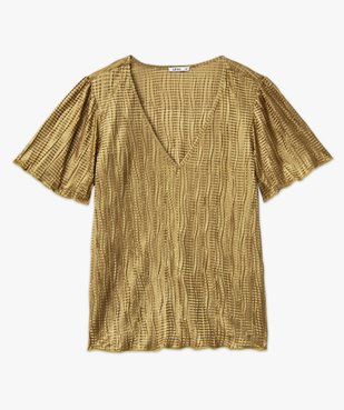 Blouse manches courtes col V brillante femme vue4 - GEMO(FEMME PAP) - GEMO