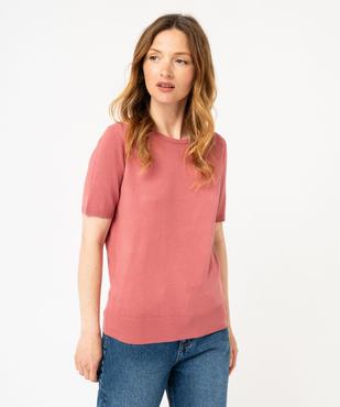 Pull à manches courtes en maille fine femme vue1 - GEMO 4G FEMME - GEMO