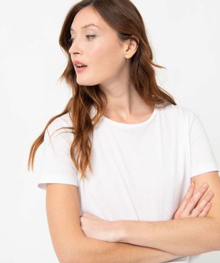 Tee-shirt femme à manches courtes et col rond vue5 - GEMO(FEMME PAP) - GEMO