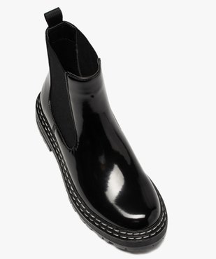 Boots femme style chelsea vernies à semelle crantée vue5 - Nikesneakers (CASUAL) - Nikesneakers