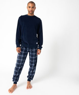 Pyjama homme chaud et douillet avec bas à carreaux vue1 - GEMO(HOMWR HOM) - GEMO